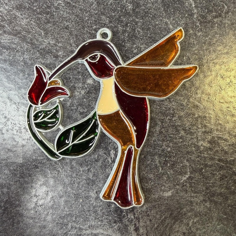 Stained Glass Hummingbird Hanging Window Suncatcher